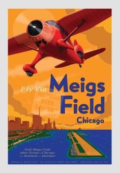 Meigs Field Chicago KCGX Airport Poster by Chris Bidlack JA033