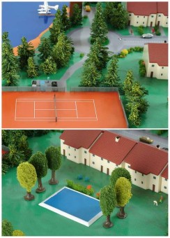 Herpa Swimming POOLS/TENNIS Court