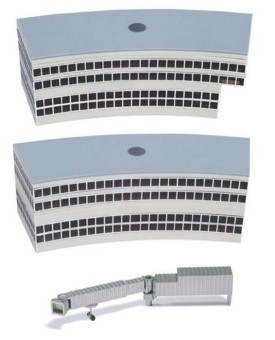 Herpa 2 Round Departure Halls can use with ezToys Airport Mat