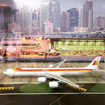 Iberia Airbus A340-600 Registration EC-IOB With Stand Phoenix Die-Cast Model 20128 Scale 1:200 