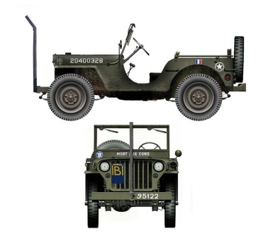 Willys MB Jeep 2nd Armored Division Philippe Leclerc HG1609 1:48