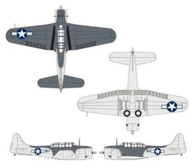 SBD-5 Dauntless Maj Christian Lee, VMS-3 "Devilbirds," Virgin Islands, 1944 Scale 1:72 Die Cast Model AC022