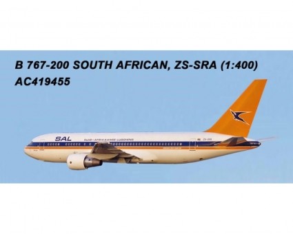 South African Boeing B767-200 ZS-SRA old colors AC419455 AeroClassics scale 1:400