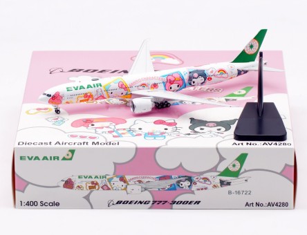 EVA Air Boeing 777-36NER Sanrio Character Reg: B-16722 AV4280 Aviation Models 1:400