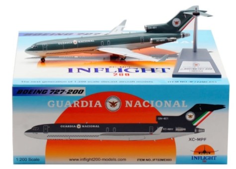 Guardia Nacional Mexico Boeing 727-230 XC-MPF AMLO with stand InFlight IF722MEX03 scale 1:200