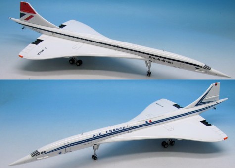 Dual Concorde British/Air France Reg# F-WTSA InFlight IFCONCSST002 Scale 1:200