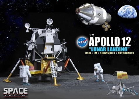 1/72 Apollo 12 "Lunar Landing" , CSM + Lunar Module "Interpid" + Surveyor 3 + Astronauts
