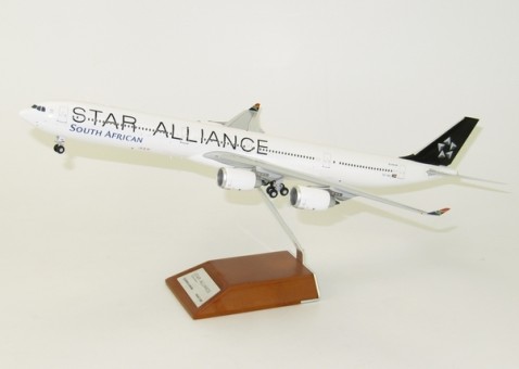 South African A340-600 Star Alliance w/ stand Reg# ZS-SNC XX2489 JC Wings Scale 1:200