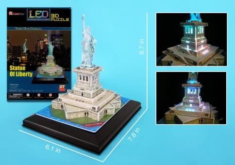Statue Of Liberty 3D Puzzle With Base & Lights 37 Pieces
