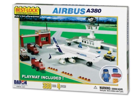 330 Pieces Airbus A380 Plane Playset with Mat BL33021 by Best-Lock