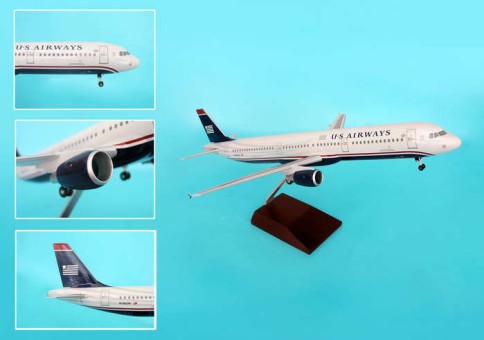 US airways A321 1/100 W/WOOD Stand & Gear NEW