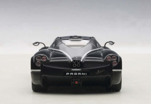 Metallic Black Pagani Huayra with Silver Stripes AUTOart 58209 Die-Cast Model Scale 1:43