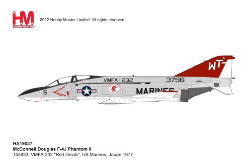 F-4J Phantom II VMFA-232 “Red Devils” U.S. Marines Japan 1977 Hobby Master HA19037 Scale 1:72