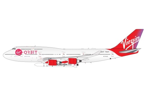 Virgin Orbit Boeing 747-400 and Wing Rocket "Launcher One" with stand N744VG WB/Inflight WB-VR-ORBIT scale 1:200