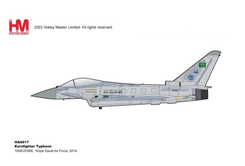 Royal Saudi Air Force Eurofighter Typhoon 1008/ZK068 2014 Hobby Master HA6617 Scale 1:72