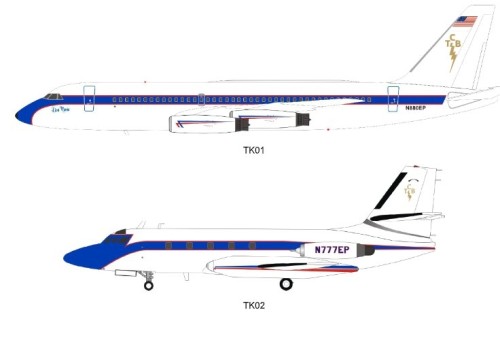 Elvis Presley Planes Set Convair CV-880 (22-2) N880EP and Lockheed L-1329 with stand Inflight TK01TK02 Scale 1:200 