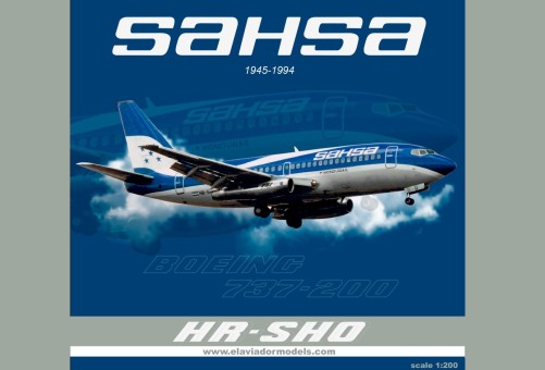 Sahsa Honduras Boeing 737-200 HR-SHO El Aviador/InFlight With Stand EAVSHO Scale 1:200
