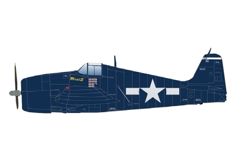 USN 34 Victory Ace F6F-5 Hellcat “Minsi II” Cdr. David McCampbell USS Essex (CV-9) 1944 Hobby Master HA0308 Scale 1:32