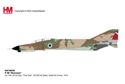 Israel AF F-4E “Kurnass” 201st Sqn “The One” Tel Nof Air Base 1974 Hobby Master HA19039 Scale 1:72