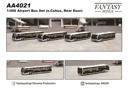 E. Cobus, Tail Door Version Bus Set of 4, Accessories by Fantasy Wings AA4021 scale 1:400 