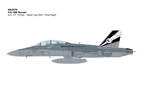 RAAF Australia F/A-18B Hornet 78 Sqn “Final Flight” Dec 2021 Hobby Master HA3570 Scale 1:72
