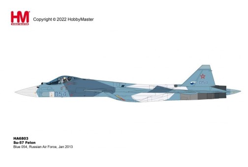 Russian Air Force Su-57 Felon Blue 054 Jan 2013 Hobby Master HA6803 Scale 1:72