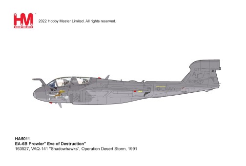US Navy EA-6B Prowler 'Eve of Destruction' 'Shadowhawks' Operation Desert Storm 1991 Hobby Master HA5011 Scale 1:72 