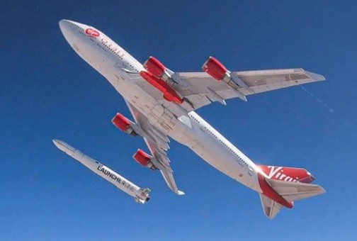 Virgin Orbit Boeing 747-400 N744VG with wing-mounted Rocket JC Wings JC2VIR0205 scale 1:200