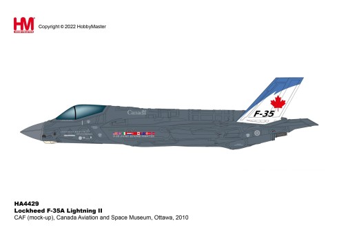 F-35A Lightning II CAF (mock-up) Canada Aviation and Space Museum Ottawa 2010 Hobby Master HA4429 Scale 1:72  