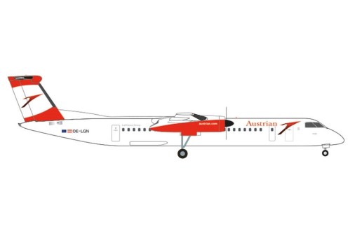Austrian Bombardier Dash 8 Q400 OE-LGN "Servus" New Livery Herpa 536028 Scale 1:500