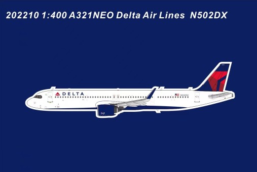 Delta Airlines Airbus A321-271NX N502DX Panda Models 202210 Model Scale 1:400