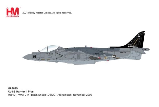 US Marines “Black Sheep” AV-8B Harrier II Plus 165421, VMA-214 November 2009 Hobby Master HA2629 Scale 1:72 