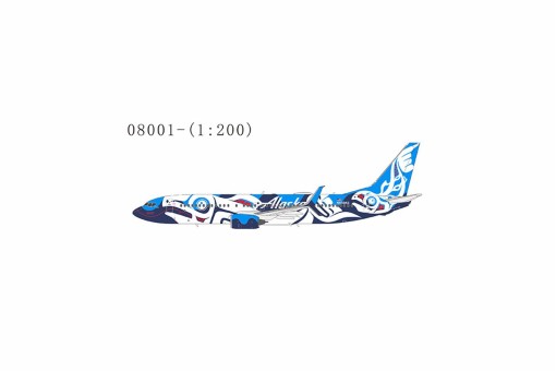 Alaska Airlines 737-800 Salmon People cs with scimitar winglets and stand N559AS 08001 NGModels Scale 1:200
