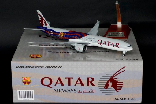 Qatar 777-300ER Barcelona FC REgistration A7-BAE JC Wings JC2QTR757 Scale 1:200