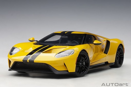 Ford GT 2017 Triple Yellow/Black Stripes AU72944 AUTOart 1:18