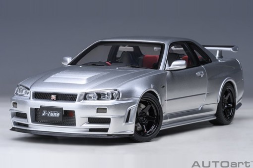 Nismo R34 GT-R Z-tune, Z-Tune Silver AUTOart 77461 Scale 1:18