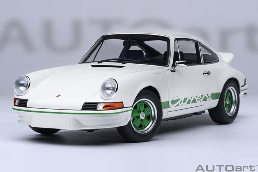 Porsche 911 Carrera 2.7 RS Grand Prix White/Green Stripes AU78031 AUTOart 1:18