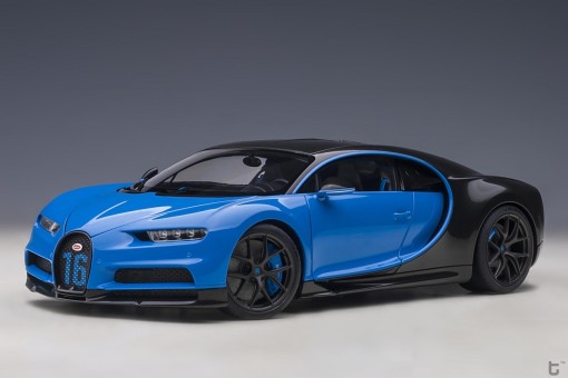 Blue Bugatti Chiron 2019 French Racing Blue/Carbon Black AUTOart 70997 die-cast scale 1:18 