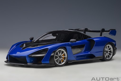 Blue McLaren Senna Trophy Kyanos/Blue die-cast AUTOart model 76079 scale 1:18