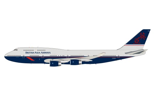 British Asia Airways Boeing 747-436 G-BNLZ Landor retro livery with collectors coin and stand ARD-Inflight ARDBA34 scale 1:200