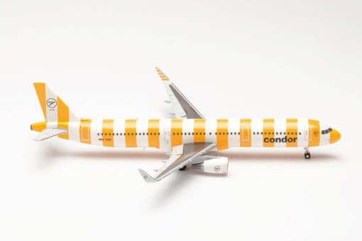 Condor Airbus A321 Sunshine Yellow Livery Plastic Herpa Wings 572576 Scale 1:200