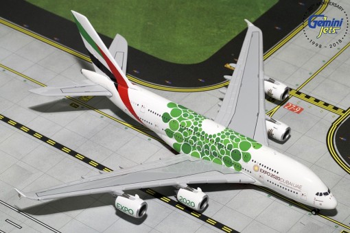 Emirates Airbus A380-800 Expo 2020 Green Gemini jets GJUAE1788 scale 1:400