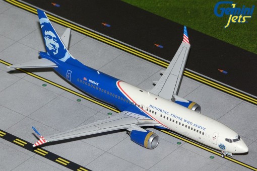 Alaska Boeing 737Max8  "Honoring Those Who Serve"  Gemini 200 G2ASA1294 Scale 1:200