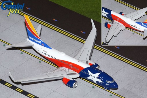 Flaps down Southwest Airlines Boeing 737-700 N931WN “Lone Star One” Texas flag Gemini G2SWA1009F scale 1:200