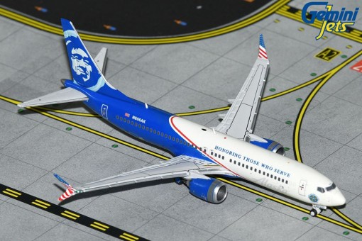 Alaska N806AK "Honoring Those Who Serve" B737 MAX 8 GJASA2258 Gemini Jets Scale 1:400