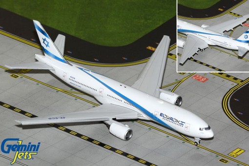 El Al Israel Airlines Boeing B777-200ER Flaps Down Reg: 4X-ECB GJELY2300F Gemini Jets 1:400