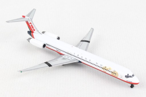 TWA Trans World MD-83 N984TW "Spirit of Long Beach" Herpa 533737 scale 1:500