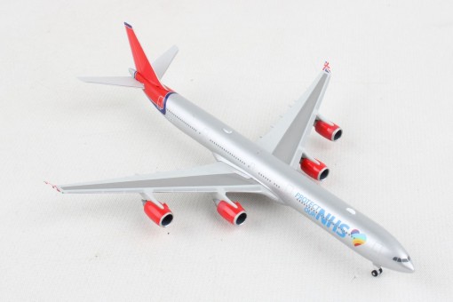 Maleth Airbus A340-600 9H-NHS Protect Our NHS old Virgin colors Herpa 535496 scale 1:500