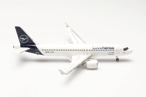 Lufthansa Lovehansa Rainbow Airbus A320neo D-AINY Herpa Wings 572743 Scale 1:200