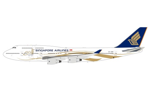 Singapore Airlines Boeing 747-400 9V-SMZ  50th Anniversary With Stand B-Models / Inflight B-744-SMZ scale 1:200